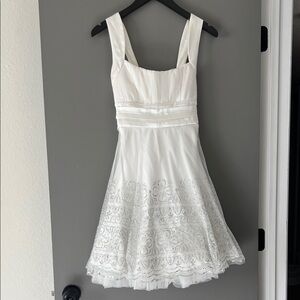 White Silver Embellished Mini Dress